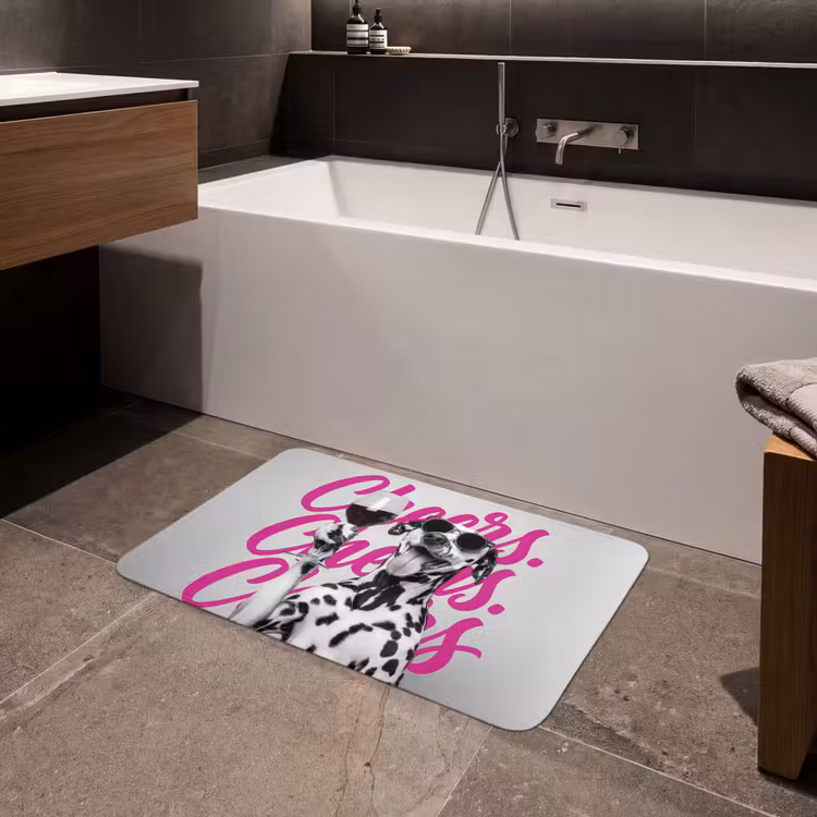 Badmat - Cheers - Hond - Roze - Wijn — 4
