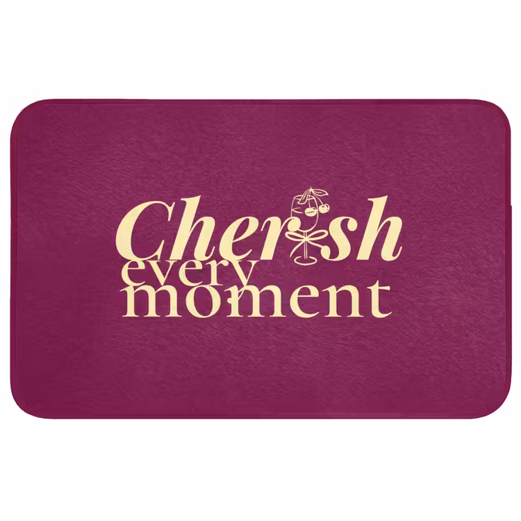 Badmat - Cherish every moment - Cocktailglas - Bordeaux — 1