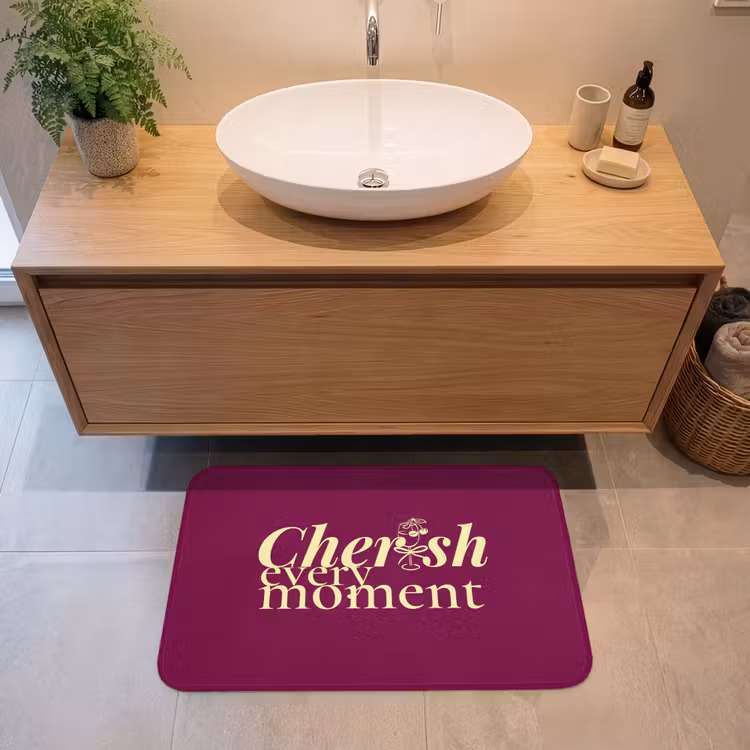 Badmat - Cherish every moment - Cocktailglas - Bordeaux — 2
