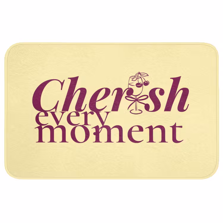 Badmat - Cherish every moment - Cocktailglas - Geel — 1