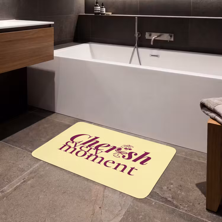 Badmat - Cherish every moment - Cocktailglas - Geel — 4