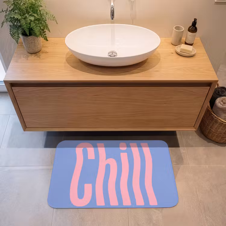 Badmat - Chill - Roze - Blauw - Golvend — 2