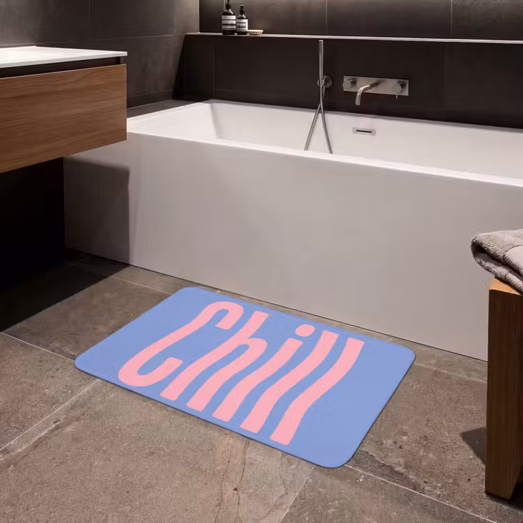 Badmat - Chill - Roze - Blauw - Golvend — 4