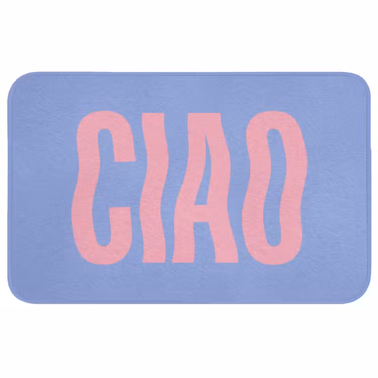 Badmat - Ciao - Roze - Blauw - Golvend — 1