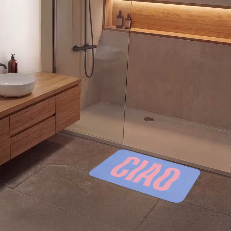 Badmat - Ciao - Roze - Blauw - Golvend — 6