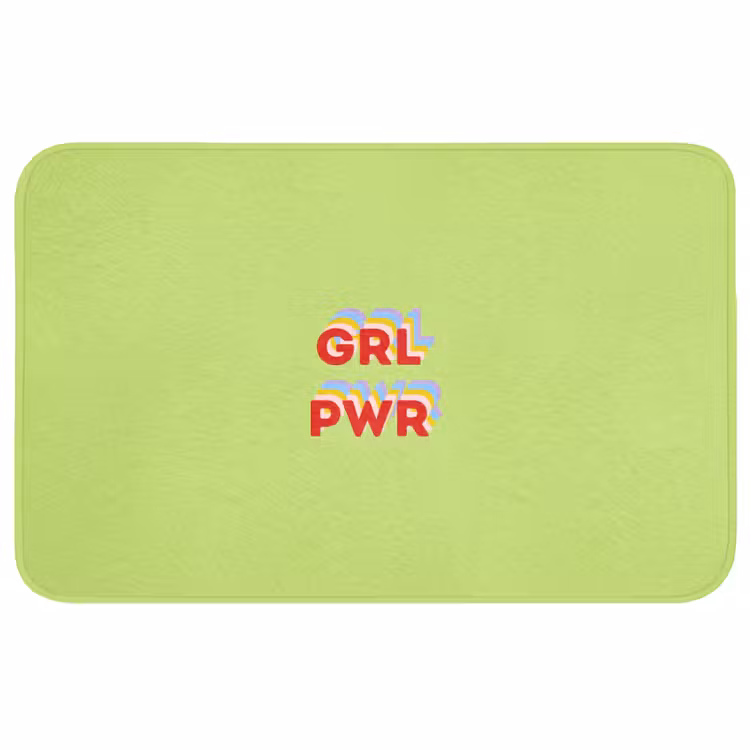 Badmat - Grl pwr - Groen - Rood - 3D — 1