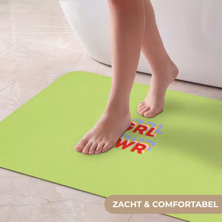 Badmat - Grl pwr - Groen - Rood - 3D — 5