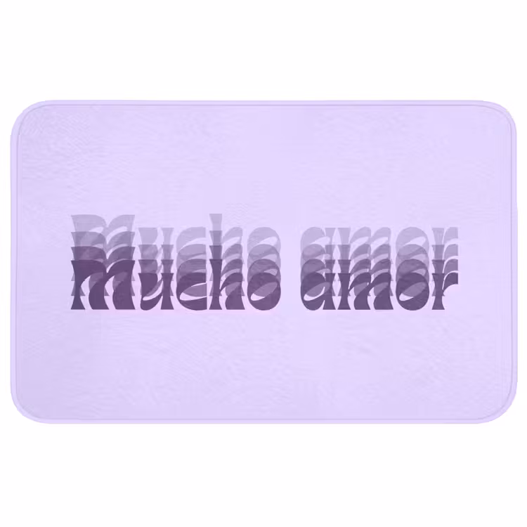 Badmat - Mucho amor - Paars - Gelaagde letters — 1