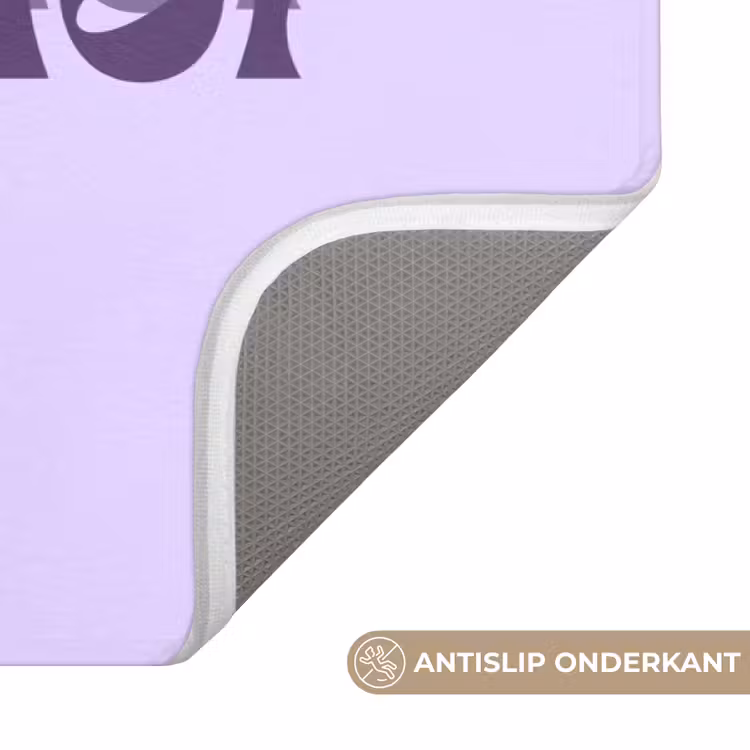 Badmat - Mucho amor - Paars - Gelaagde letters — 3