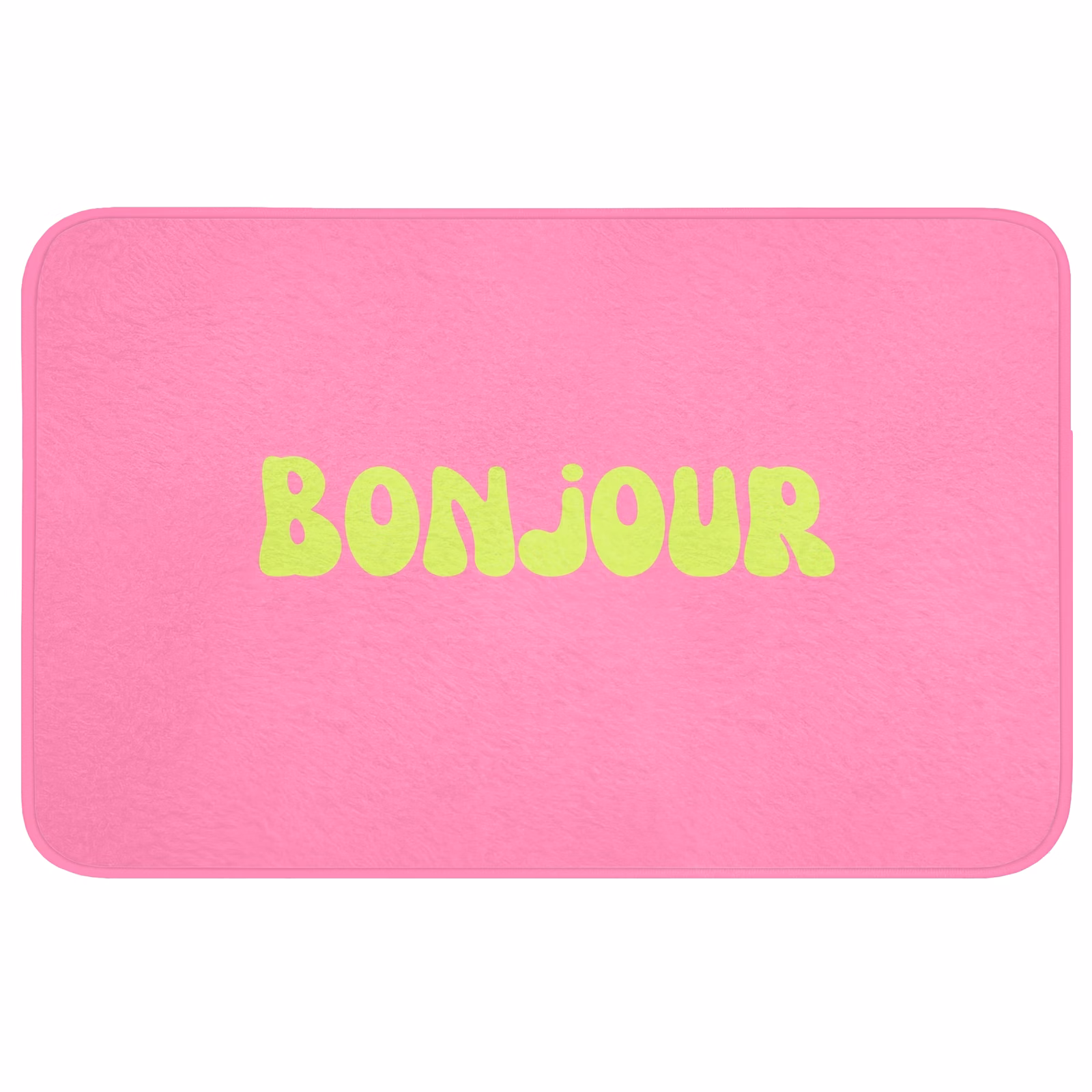 Badmat - Roze - Groene bonjour - Organisch — 1