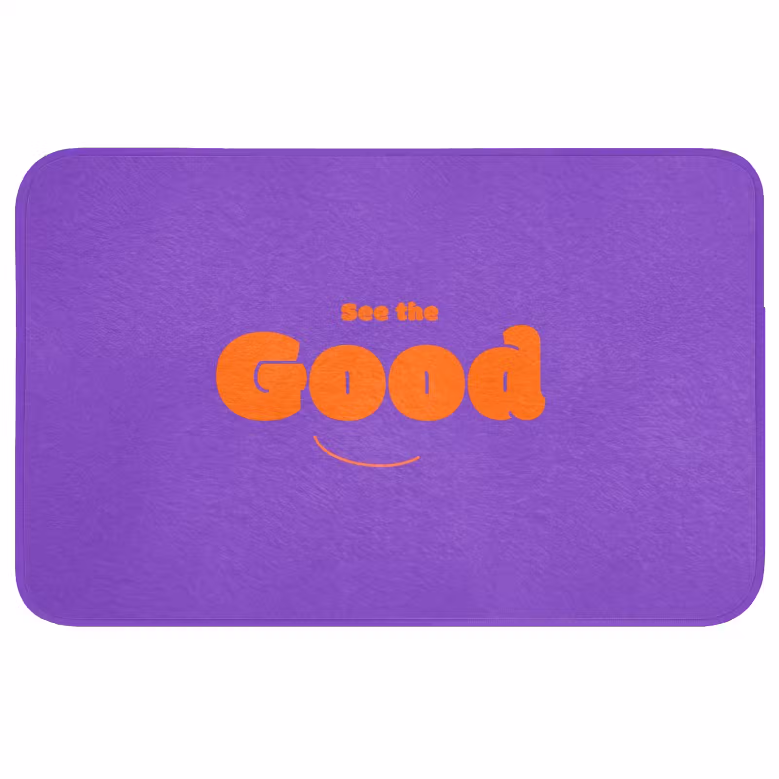 Badmat - See the good - Oranje - Paars - Smiley — 1