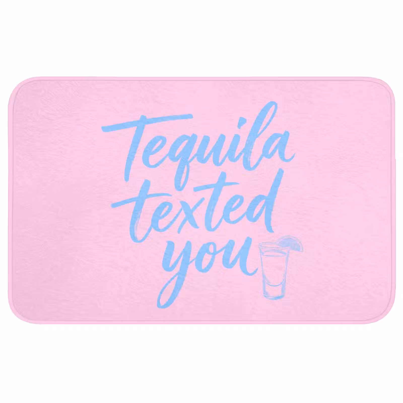 Badmat - Tequila texted you - Roze - Blauw — 1