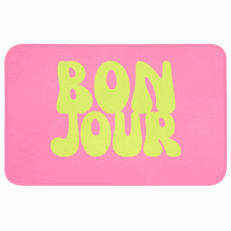 Badmat - Bonjour - Roze - Fel groen — 1