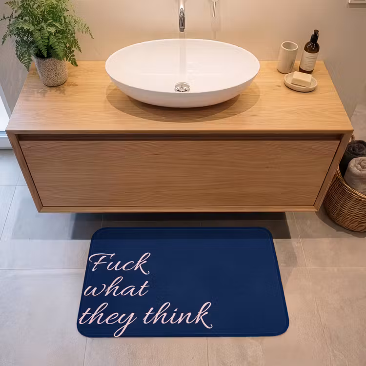 Badmat - Fuck what they think - Blauw - Cursief — 2