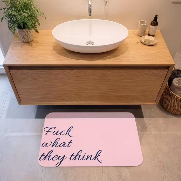 Badmat - Fuck what they think - Roze - Minimalistisch — 2