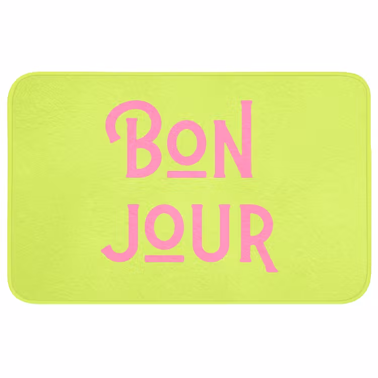 Badmat - Groen - Roze bonjour - art-deco — 1