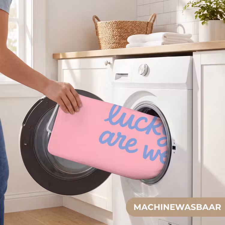Badmat - How lucky are we - Klavervier - Roze - Blauw — 7