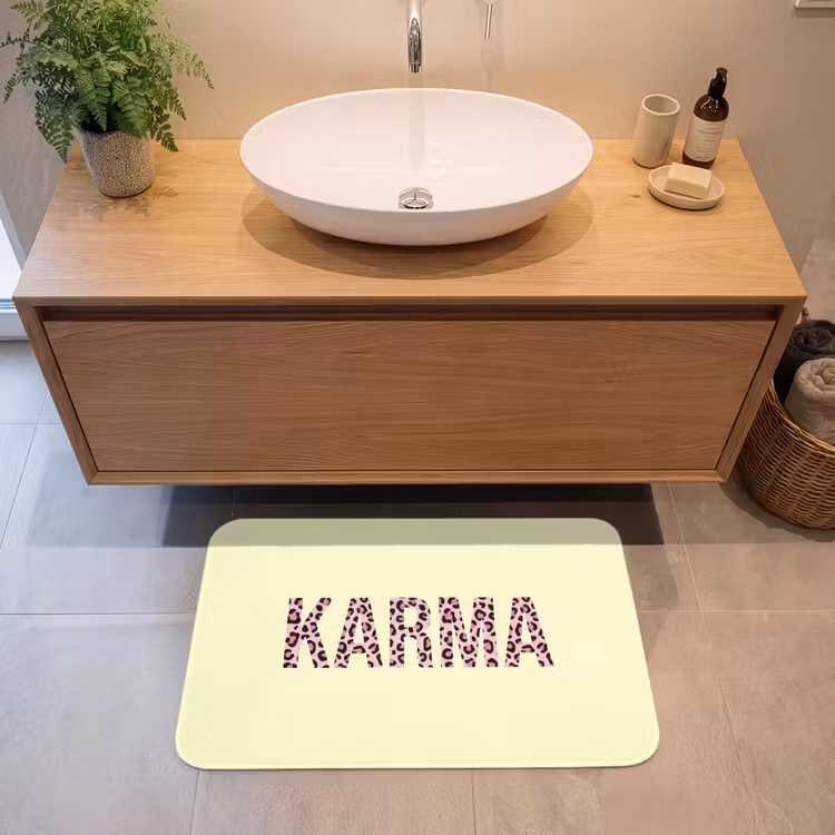 Badmat - Karma - Luipaardprint - Geel — 2