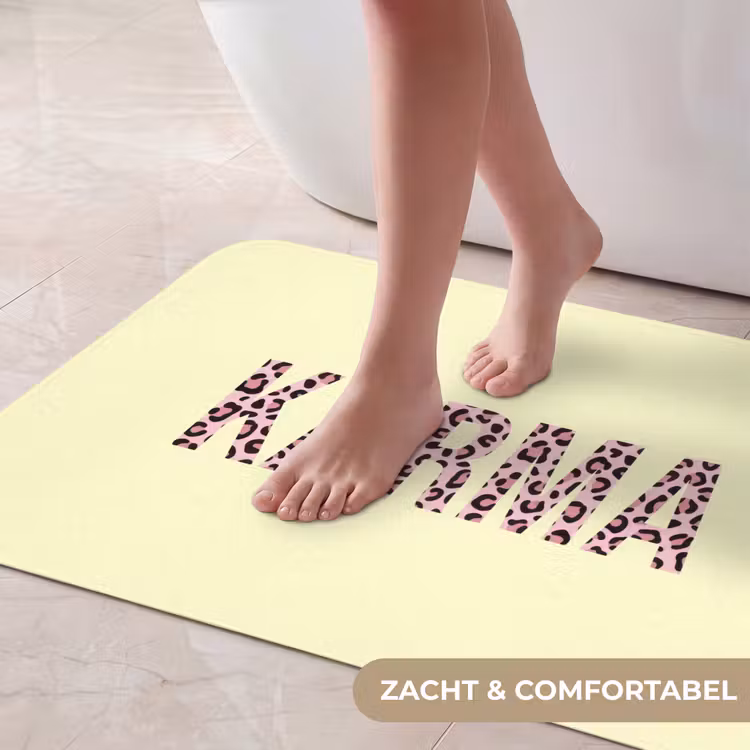 Badmat - Karma - Luipaardprint - Geel — 5