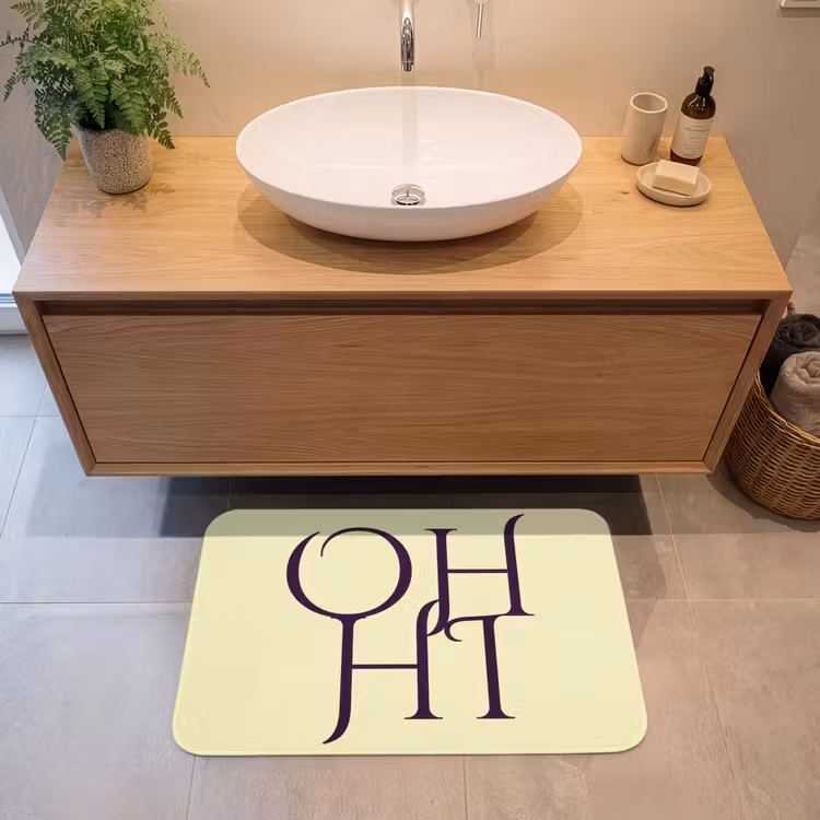 Badmat - Oh hi - Geel - Monogram — 2