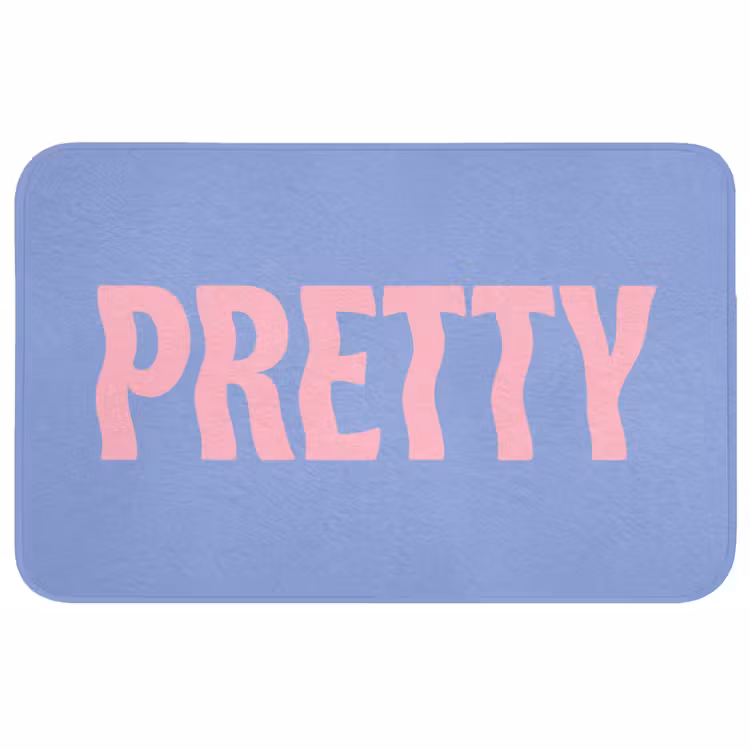 Badmat - Pretty - Roze - Blauw - Golvend — 1