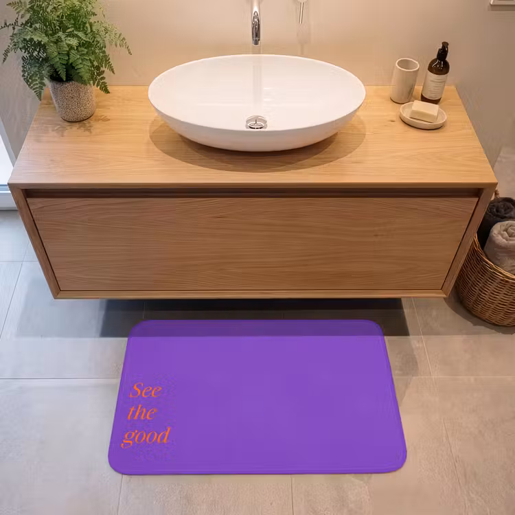 Badmat - See the good - Oranje - Paars — 2