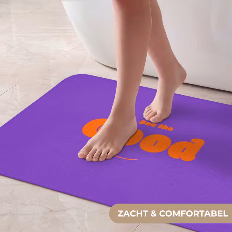 Badmat - See the good - Oranje - Paars - Smiley — 5