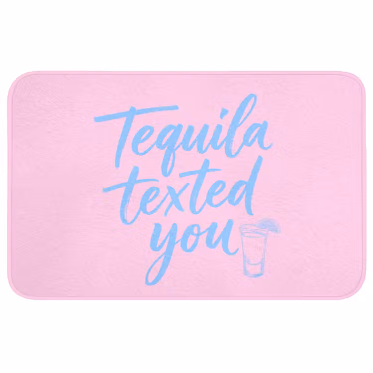 Badmat - Tequila texted you - Roze - Blauw — 1