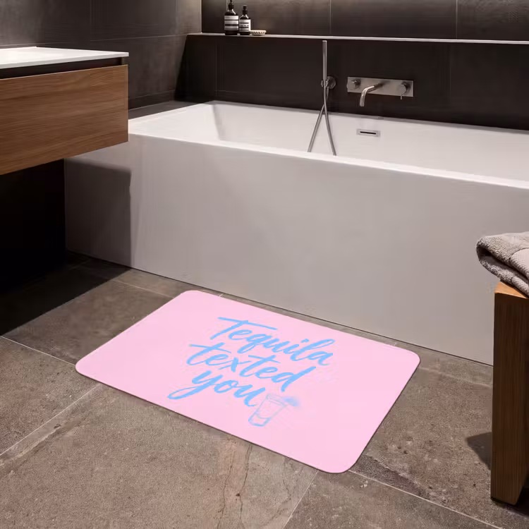 Badmat - Tequila texted you - Roze - Blauw — 4