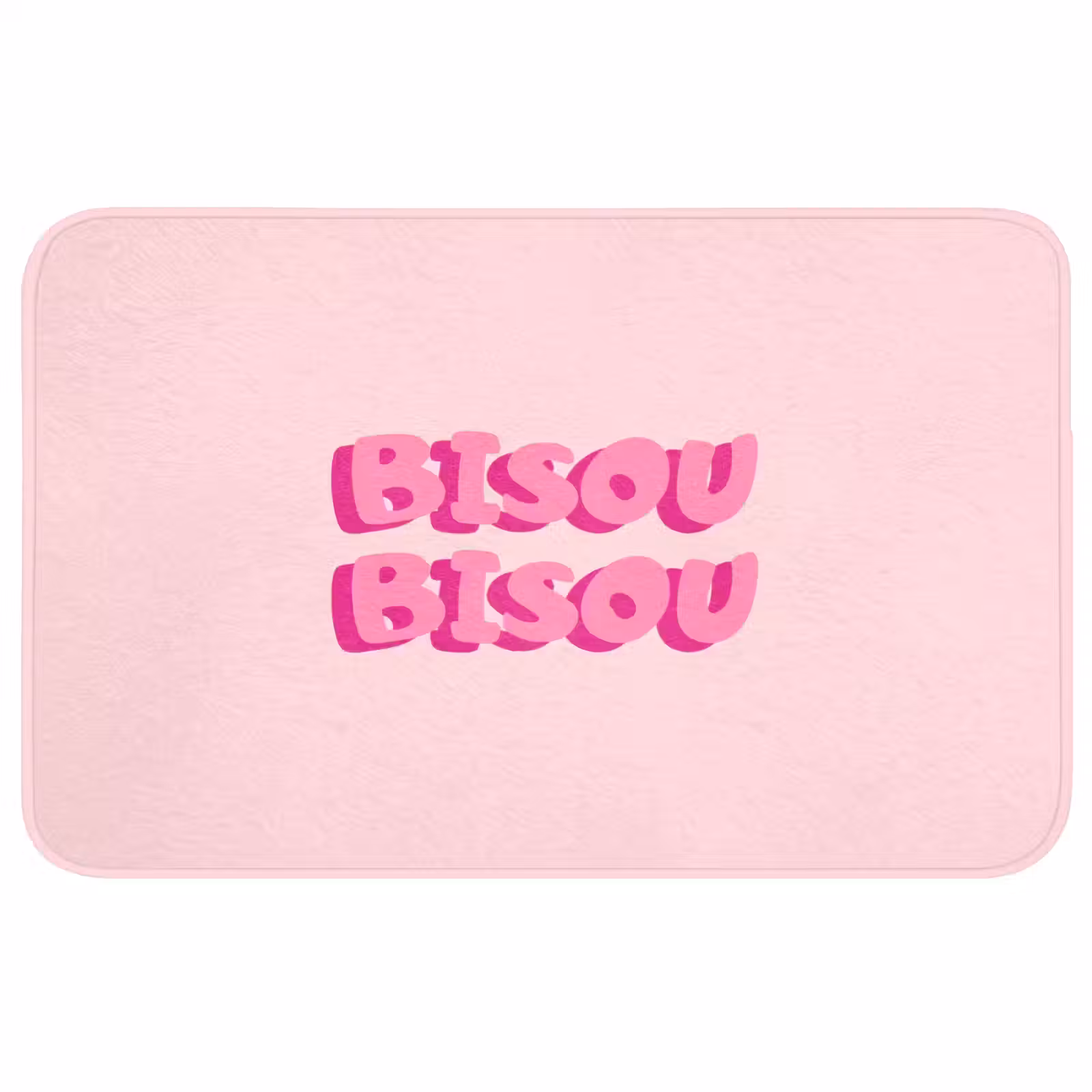 Badmat - Bisou - Roze - Dikke letters — 1