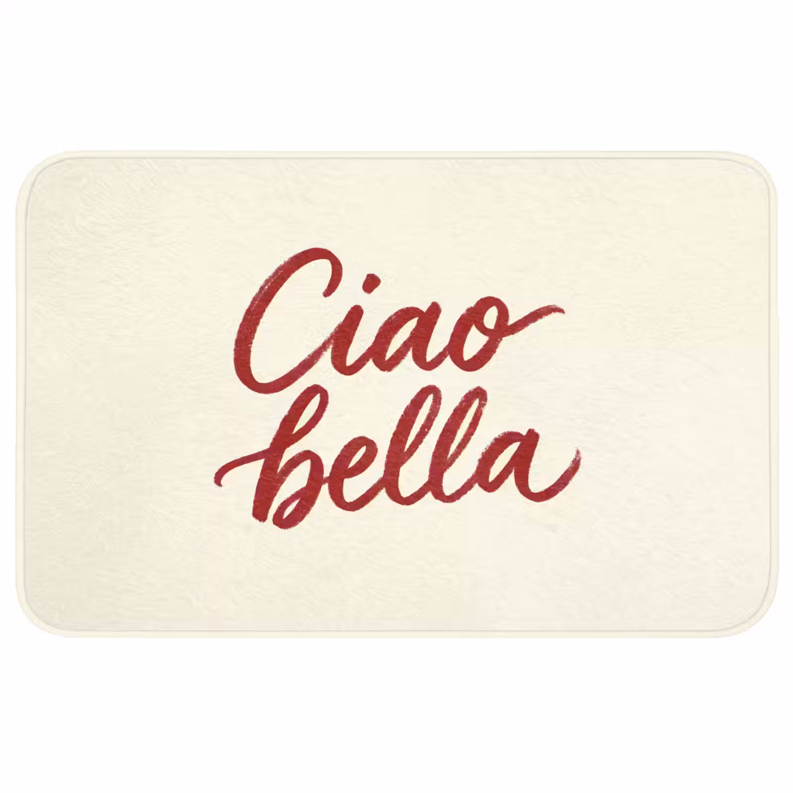 Badmat - Ciao bella - Rood - Wit - Minimalistisch — 1