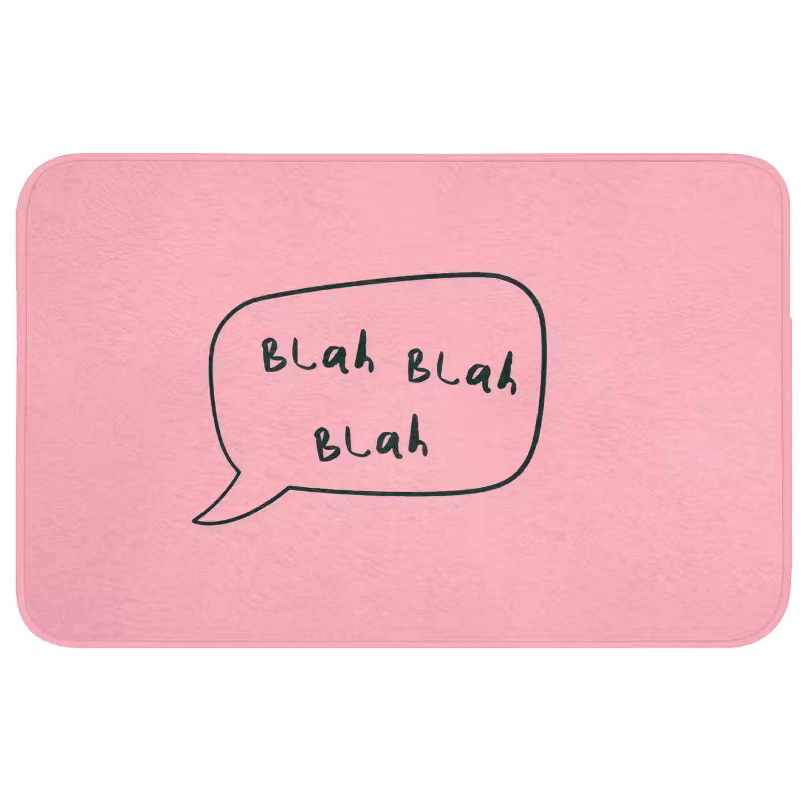 Badmat - Tekstwolkje - BLAH BLAH BLAH - Roze — 1