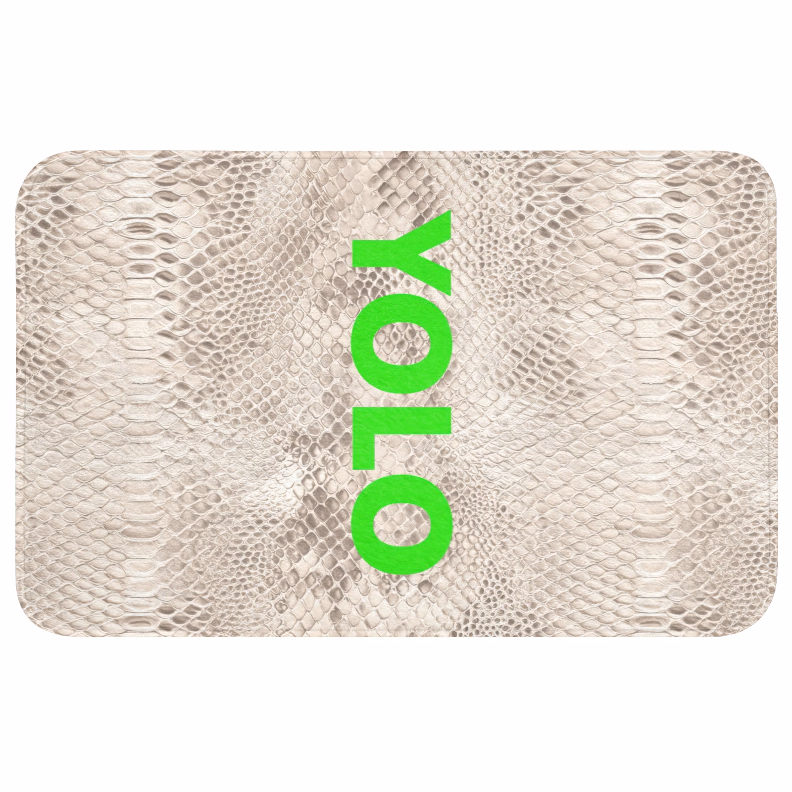 Badmat - YOLO - Groen - Neon - Slangenprnt — 1