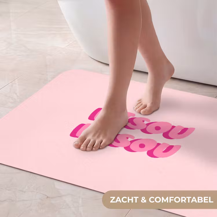 Badmat - Bisou - Roze - Dikke letters — 5