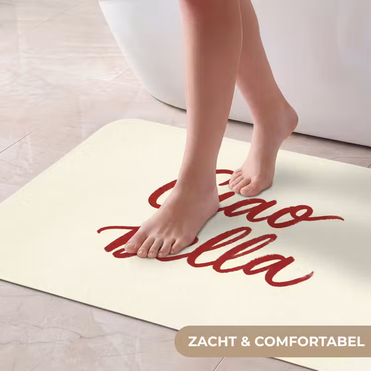 Badmat - Ciao bella - Rood - Wit - Minimalistisch — 5