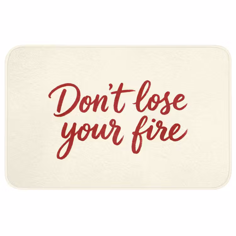 Badmat - Don't lose your fire - Rood - Wit - Minimalistisch — 1