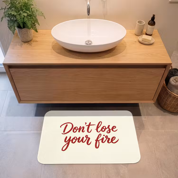 Badmat - Don't lose your fire - Rood - Wit - Minimalistisch — 2