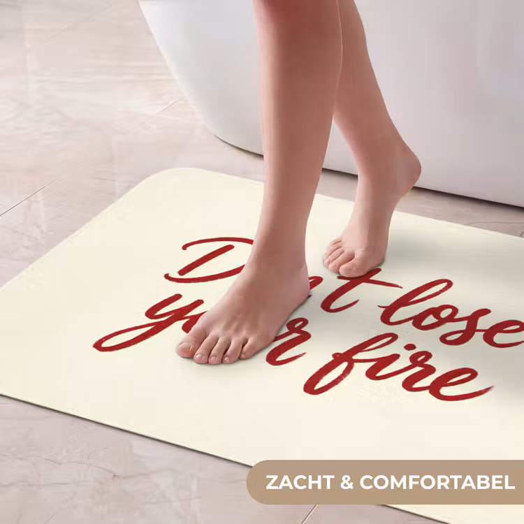 Badmat - Don't lose your fire - Rood - Wit - Minimalistisch — 5