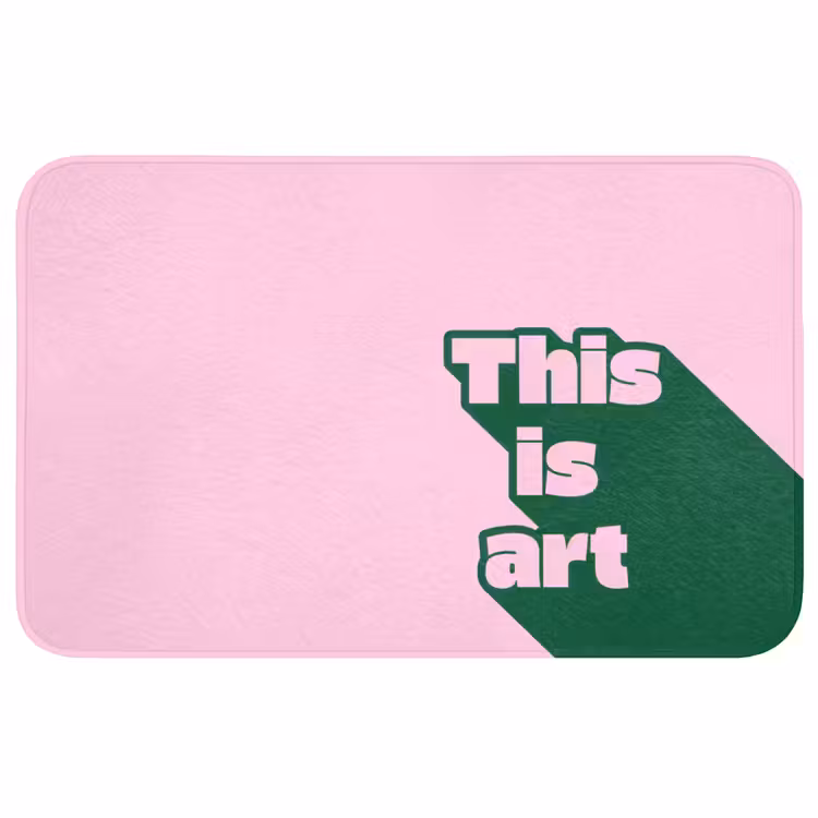 Badmat - Groen - Teskt - This is art - Roze — 1