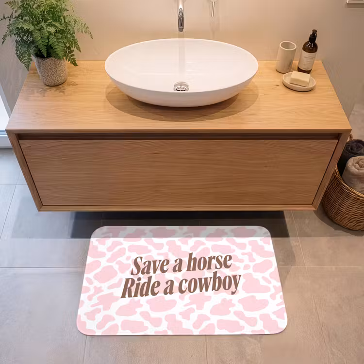 Badmat - Koeienprint - Roze - Cowboy - Horse — 2
