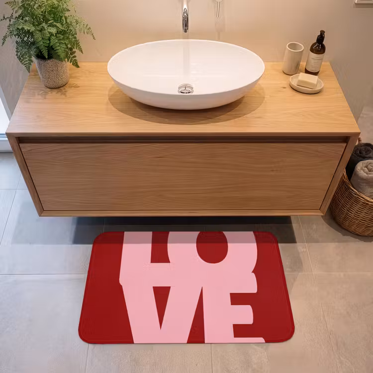 Badmat - Love - Rood - Blokletters — 2
