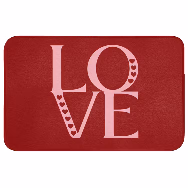 Badmat - Love - Rood - Hatjes — 1
