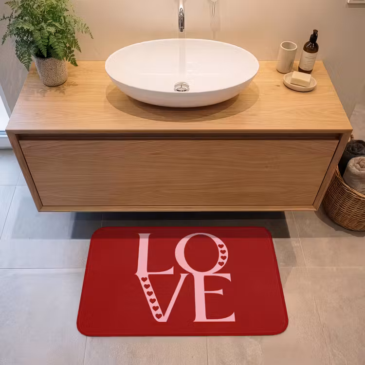 Badmat - Love - Rood - Hatjes — 2