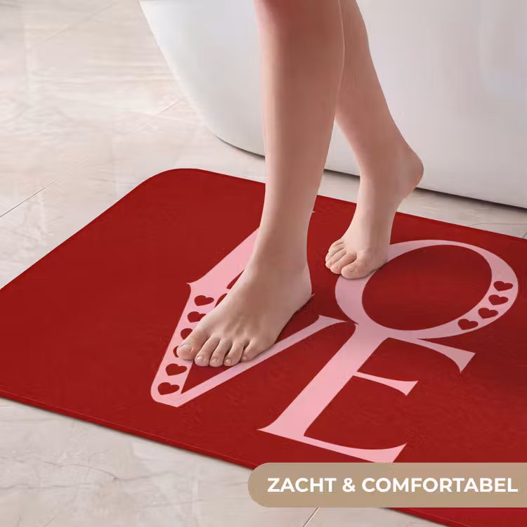 Badmat - Love - Rood - Hatjes — 5