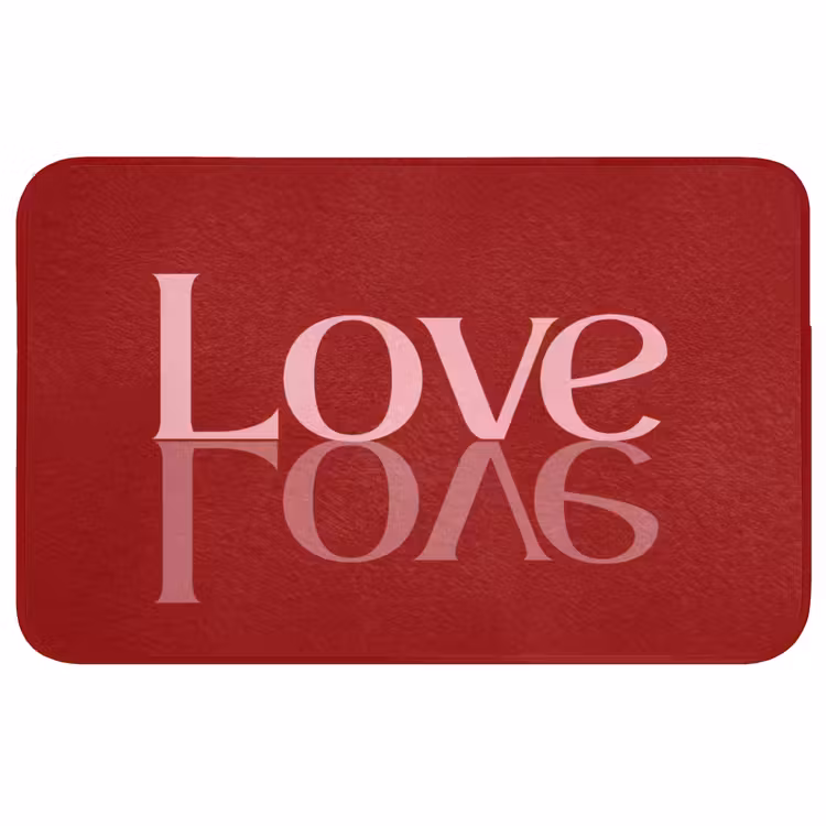 Badmat - Love - Spiegeling - Rood — 1
