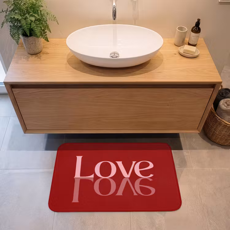 Badmat - Love - Spiegeling - Rood — 2