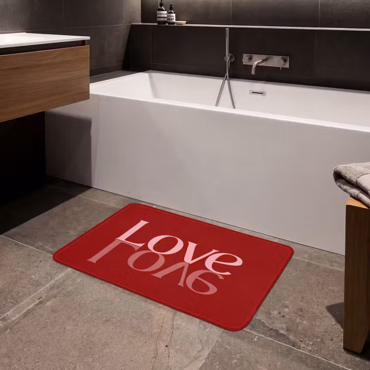 Badmat - Love - Spiegeling - Rood — 4