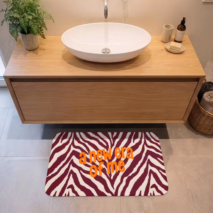 Badmat - New era - Bordeaux - Zebraprint — 2