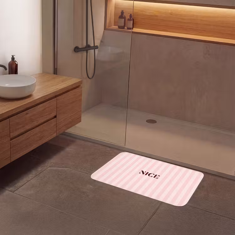 Badmat - Nice - Strepen - Roze — 6