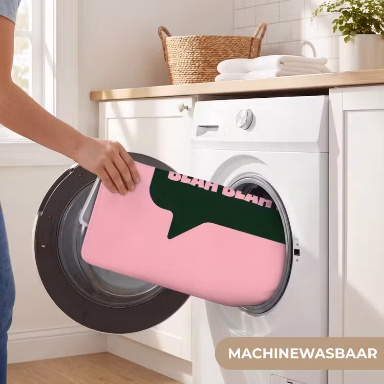 Badmat - Roze - Tekstwolk - Groen - BLAH BLAH BLAH — 7